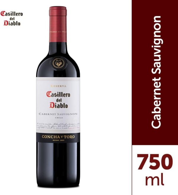 Casillero del Diablo Cabernet Sauvignon 750ml Concha y Toro garrafa frontal com indicação 750 ml