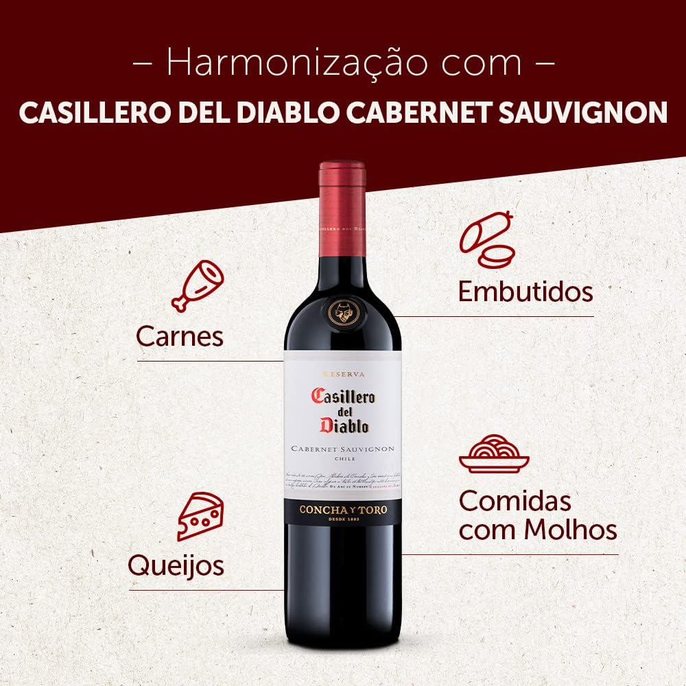 Harmonização Casillero del Diablo Cabernet Sauvignon sugestões carnes queijos embutidos molhos